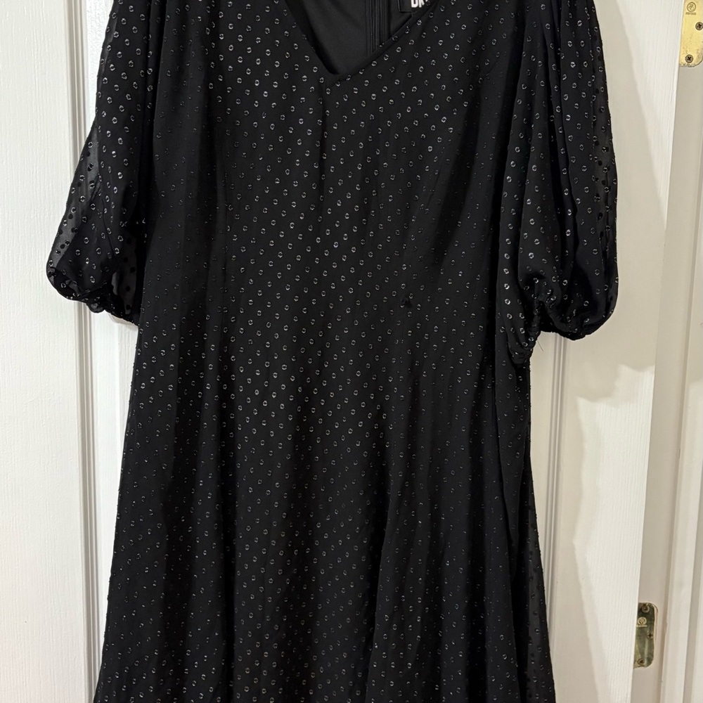Elegant Black Polka Dot Dress